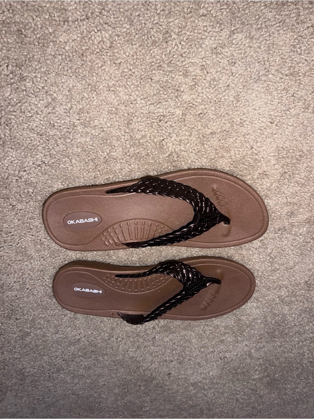 Okabashi Women's Brown Braided Strap Sandals